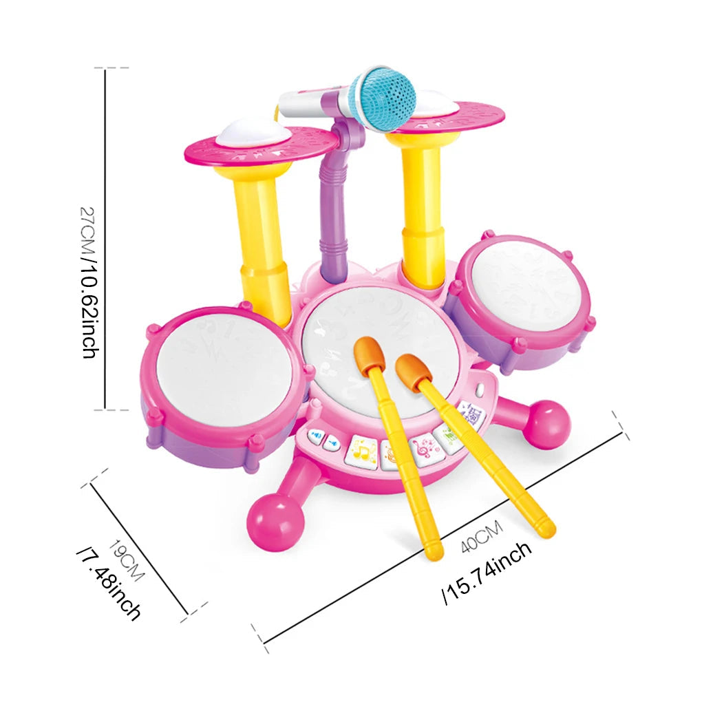 Powerful Beat Kids Drum Set - Easy To Play And Rhythmic For Musical Toyland EU