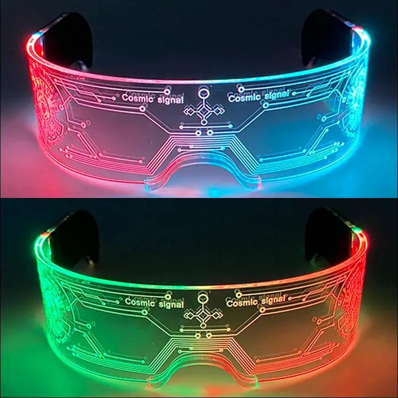 Acrylic LED Luminous Glasses Glow Party Glasses Neon Light Up Visor Eyeglasses DJ Bar Party Eyewear For Halloween Christmas - ToylandEU