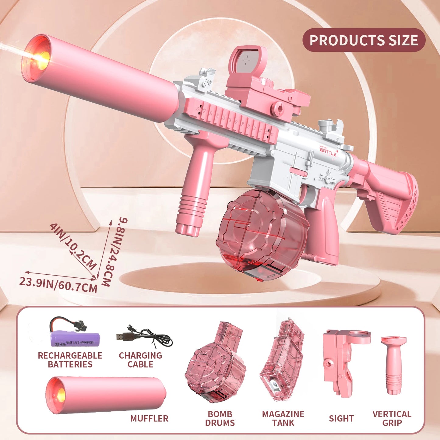 Water Gun | Electric | Full Auto | Light Up Toy For Pool Beach