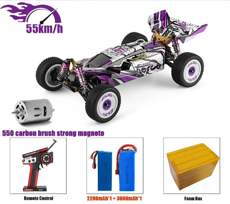 RC 124007 & 124019 High-Speed 1:12 Electric 4WD RC Racing Cars - 75KM/H & 55KM/H Drift Crawler with 3000mAh Battery