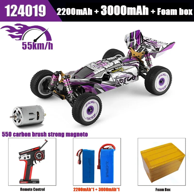 RC 1:12 Electric 4WD High-Speed RC Racing Cars - 75KM/H & 55KM/H Remote Control Drifters with 3000mAh Battery