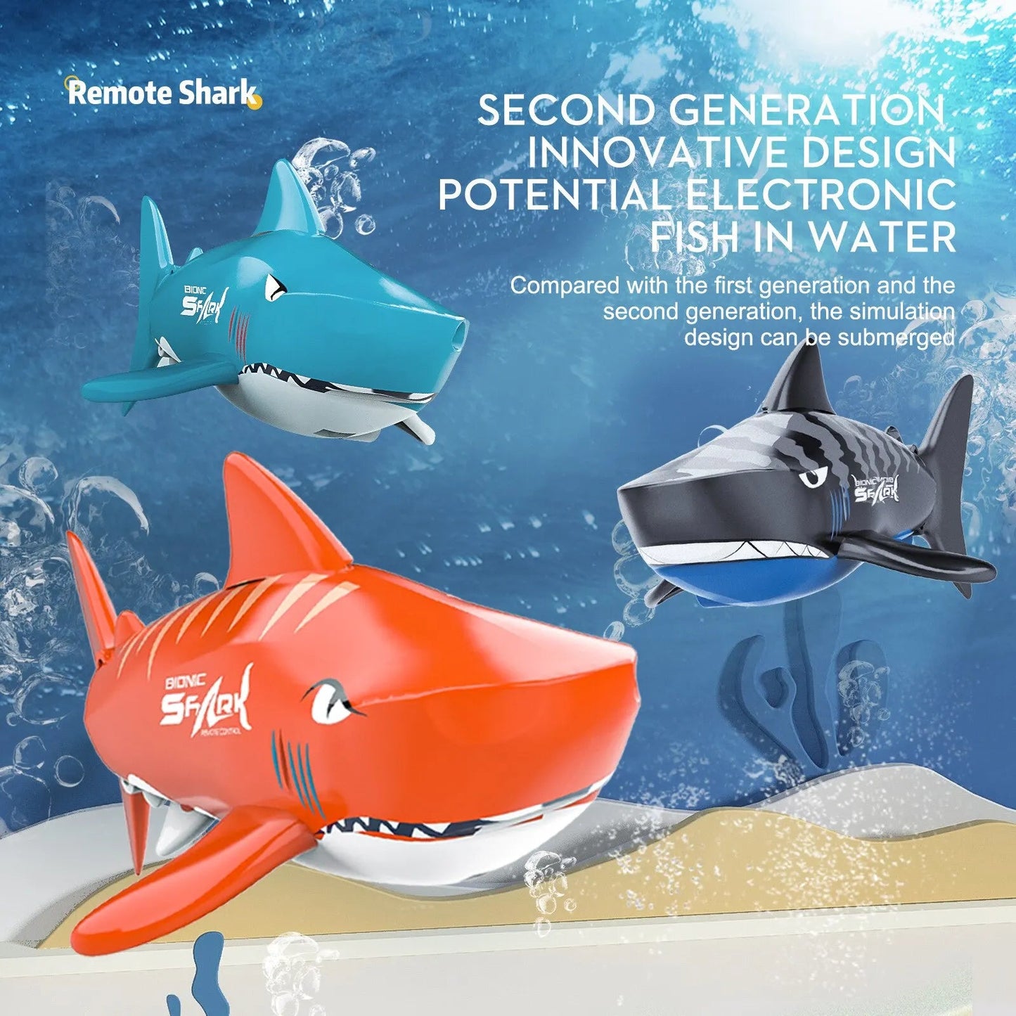 Mini Remote Control Shark Diving Bionic Fish Infrared Summer Water ToylandEU.com Toyland EU
