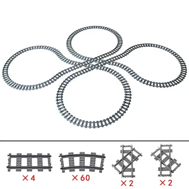 Lego Compatible Flexible Train Tracks Building Set For Kids - ToylandEU