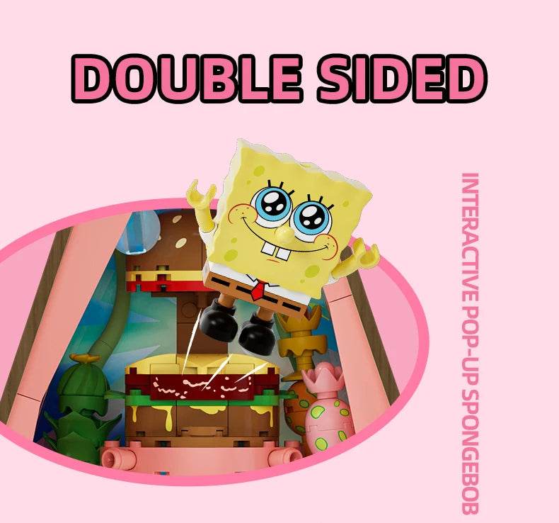 Spongebob Cartoon Krusty Krab Restaurant Building Blocks Toy - ToylandEU