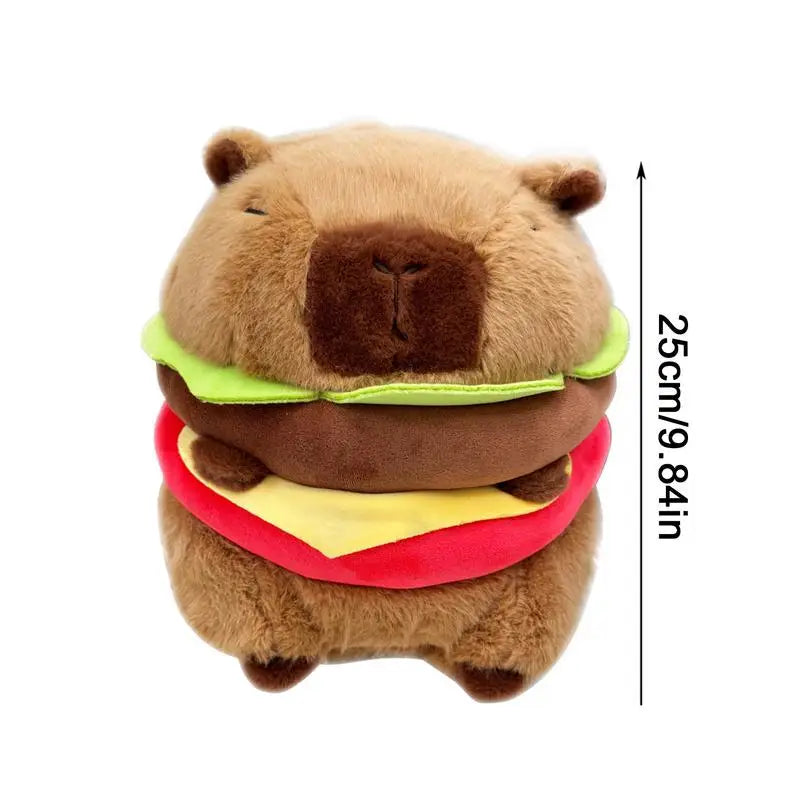 Kawaii Capybara Hamburger Plush Pillow - Cuddly Decor for All Ages