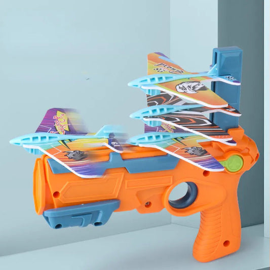 Airplane Launcher Bubble Catapult with 3 Small Planes - Easy Install and Play
