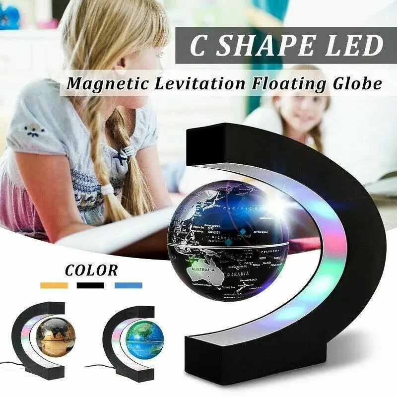 Levitating Magnetic Globe with LED Lights 8.5cm/3.5in C Shape World - ToylandEU