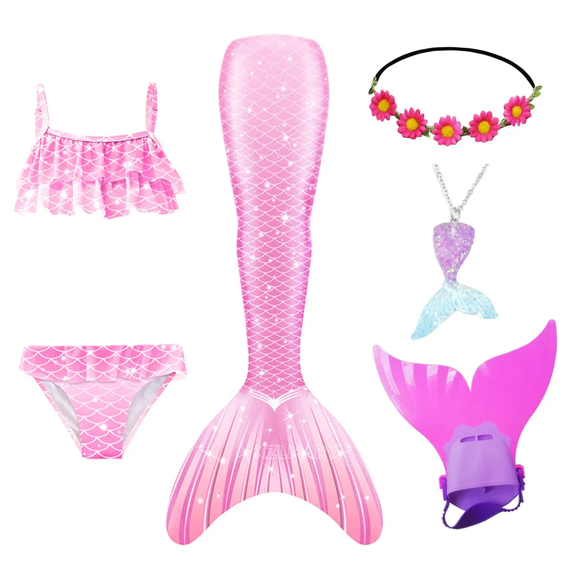 Mermaid Costume For Girls With Tail And Monofin Cosplay Ready