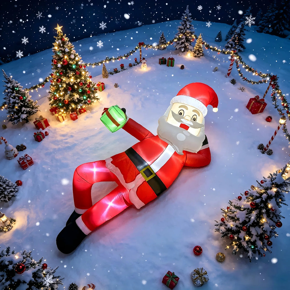 Christmas Inflatable Santa | 11.8 Feet | Built-in LED Lights | Garden Display