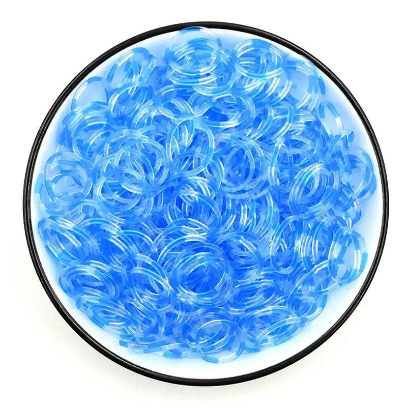 600Pcs New ColorTransparent Fluorescence Glow Bracelets Making Supplies DIY Rubber Loom Bands Wrist Necklaces Child Party Toys - ToylandEU