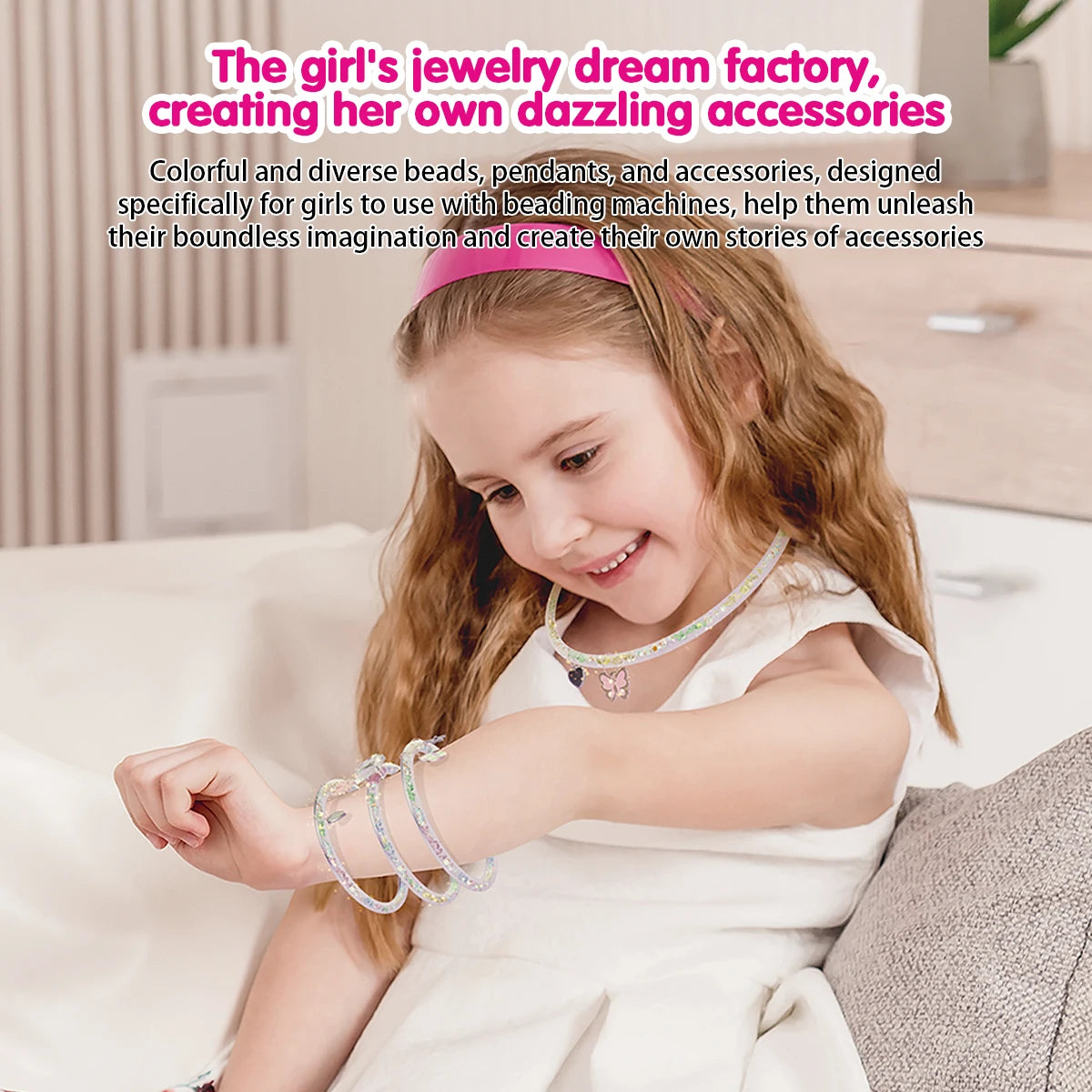 DIY Jewelry Making Kit | Beading Machine Included | Charms Included | Girls 6-12