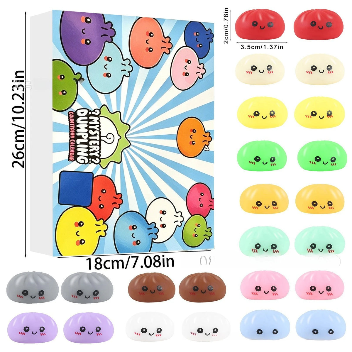 Squishy Advent Calendar | Slow Rebound | Dumpling Blind Box | Holiday Gift