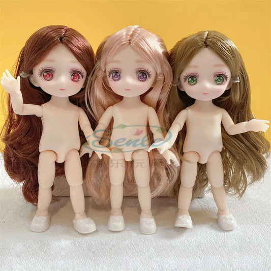 Anime Eye Naked Doll with Movable Joints and Shoes - ToylandEU