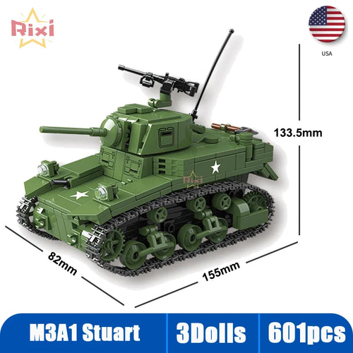 WW2 Military Tanks Building Block Set - Panther & Sherman Models for Children 6+ ToylandEU.com Toyland EU