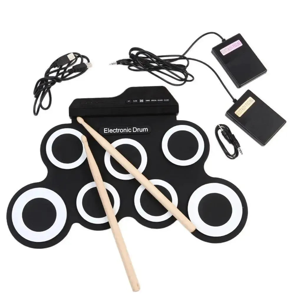 Foldable Silicone Usb Electronic Drum Pad Kit For Portable Practice