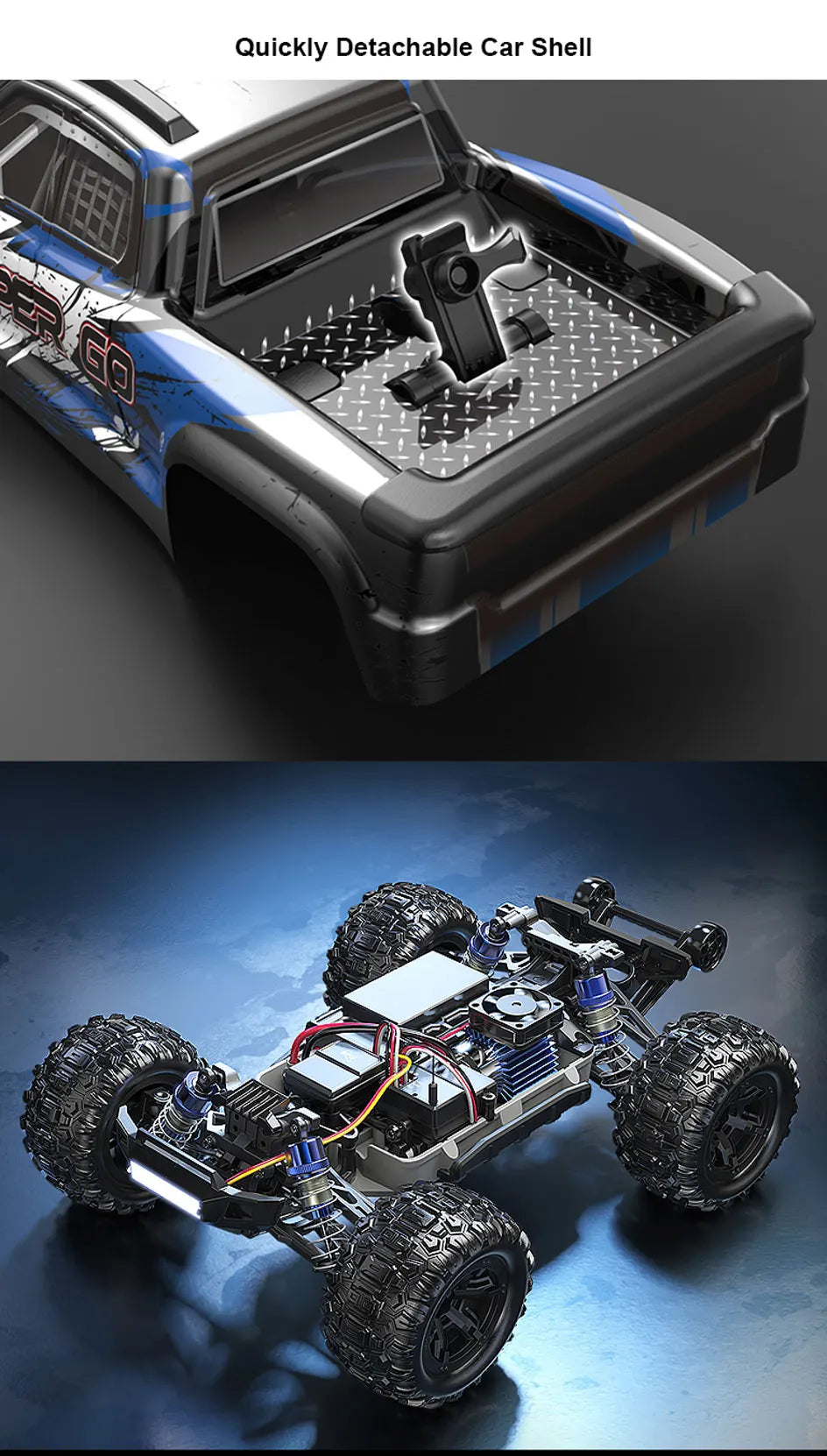 RC MJX Hyper Go H16H V3.0 High-Speed 4WD Off-Road Remote Control Truck with GPS