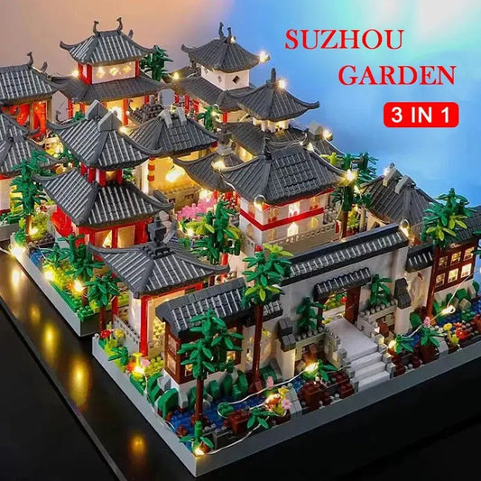 Suzhou Garden Blocks 1800+Pcs - Chinese Garden Mini Block Set with LED Light - ToylandEU