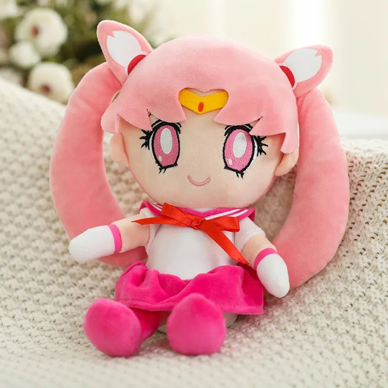 Kawaii Sailor Moon Plush Toy with Moon Cat and Moon Hare - Adorable Girl Heart Theme