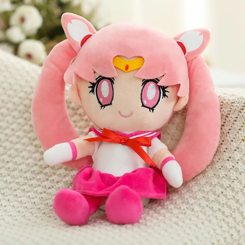 Kawaii Sailor Moon Plush Toy with Moon Cat and Moon Hare - Adorable Girl Heart Theme - ToylandEU