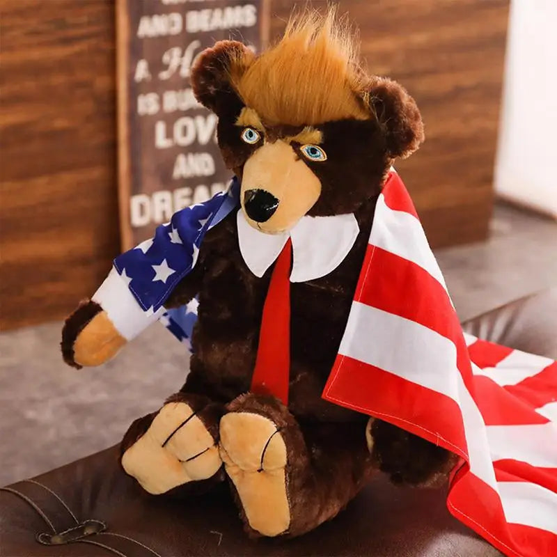 Trump Bear Plush Toy - Soft, Safe & Commemorative Stuffed Doll