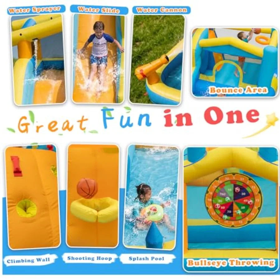 Giant Inflatable Water Slide for Backyard Fun with Dual Slides
