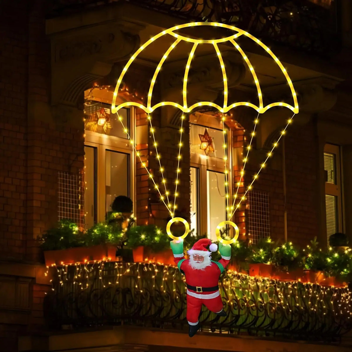 LED Christmas Parachute Lights | USB Powered | 5V Santa Decor
