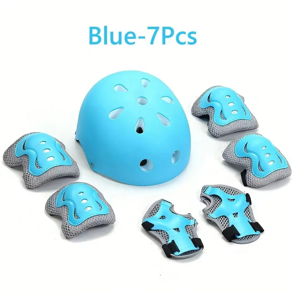 Knee And Elbow Pads | Shock Absorbing | Adjustable Fit | 7 Piece Set