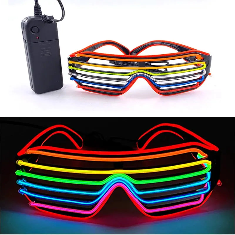 Fashion Luminous Decorative Glasses Neon Light Decoration LED Sunglasses For Nightclub DJ Dance Music Rave Costume Night - ToylandEU