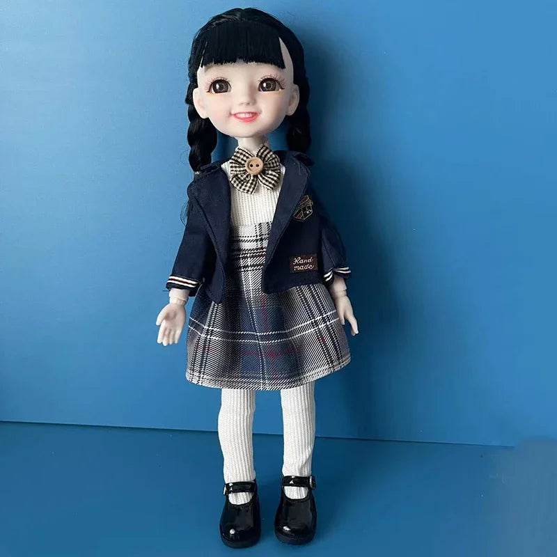Fashion 1/6 Bjd Doll Black Braid 30cm with Multiple Joints Girls Kids Toy - ToylandEU