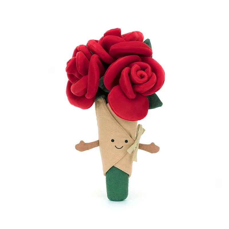 Plush Rose Bouquet Toy Soft Huggable Desk Decor Gift - ToylandEU