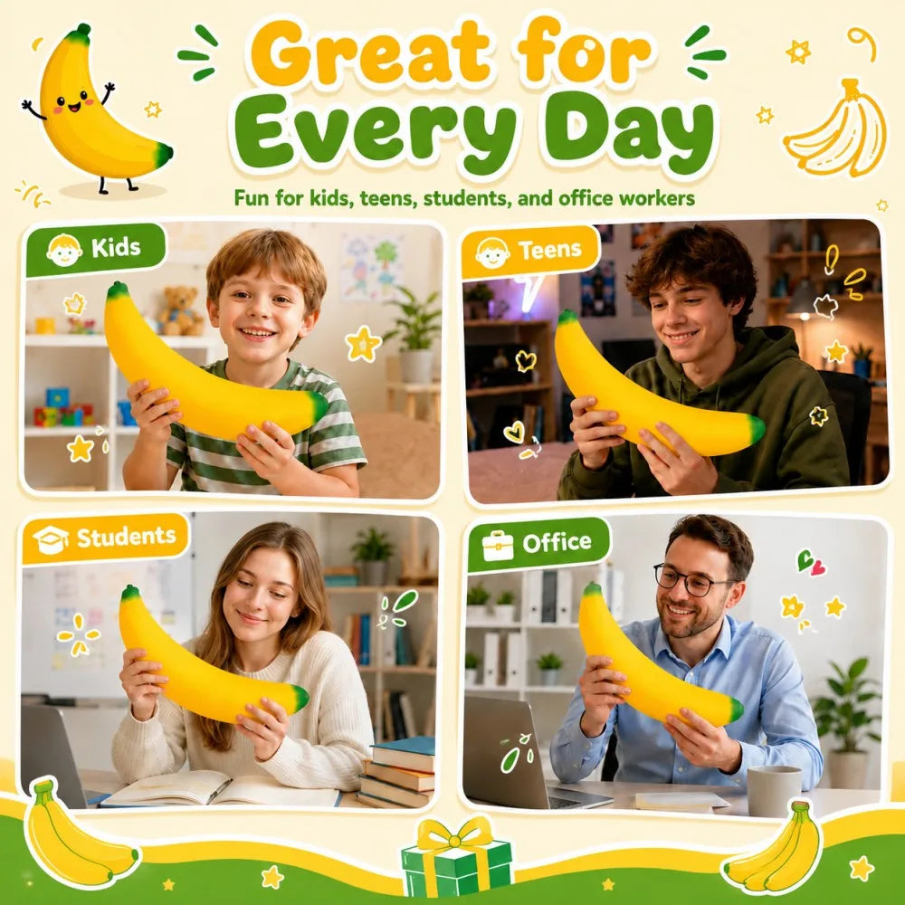 Squishy Banana | Slow Rebound Stress Relief | Desk Home Decor | 18Cm 41Cm Sizes