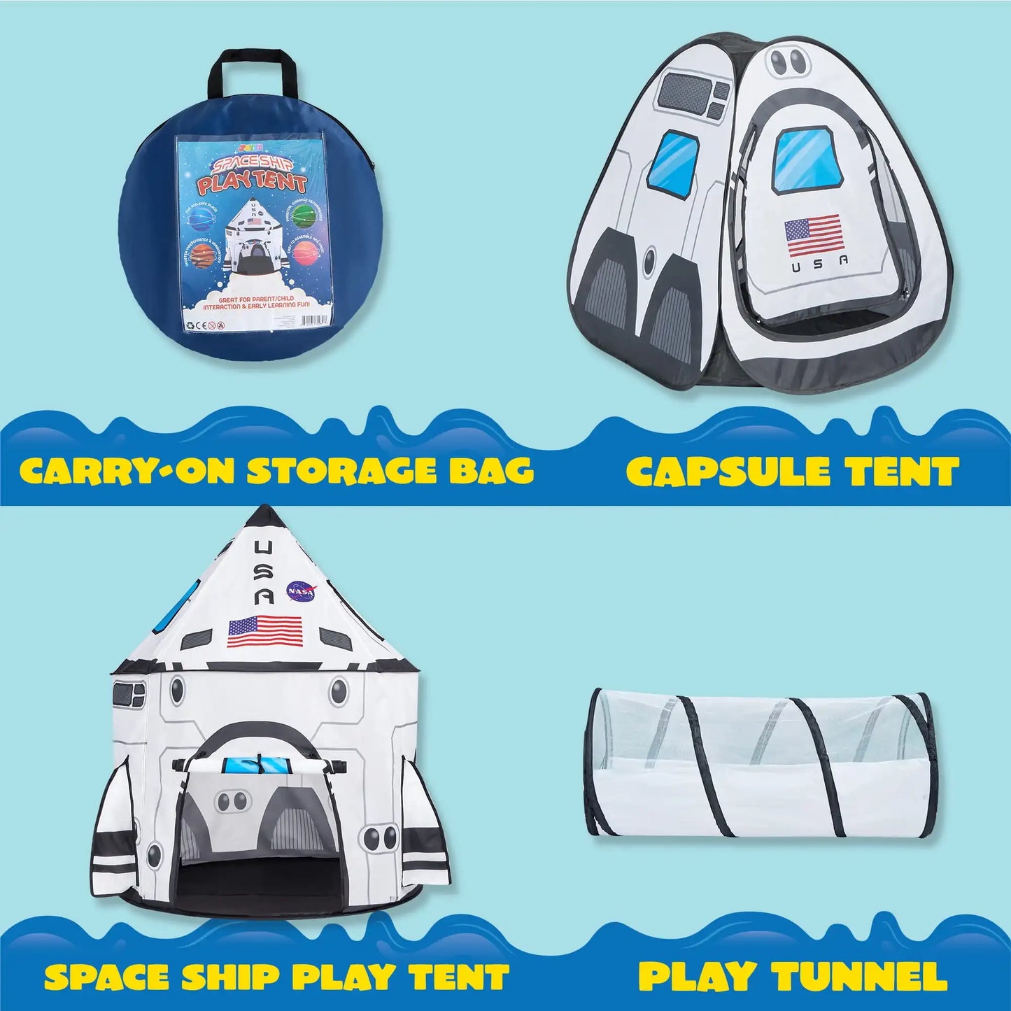 Rocket Ship Pop Up Play Tent Set Sparks Imagination