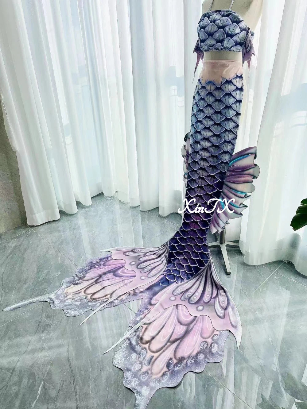 Mermaid Tail Bikini Set | Butterfly Peacock | Polyester Elastane | Custom Size