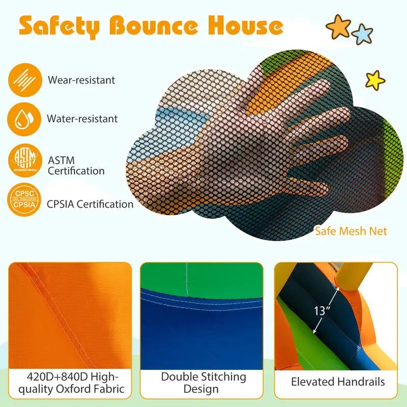 8-In-1 Inflatable Water Park Bounce House Without Blower