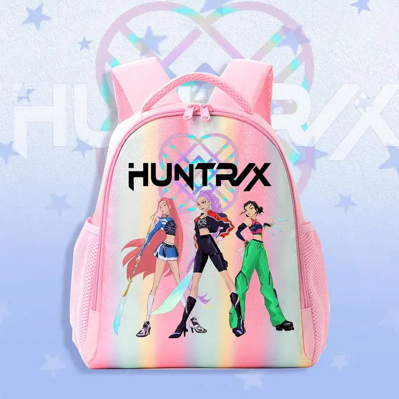 K Pop Demon Hunters Kids Backpack Rainbow Shoulder Bag