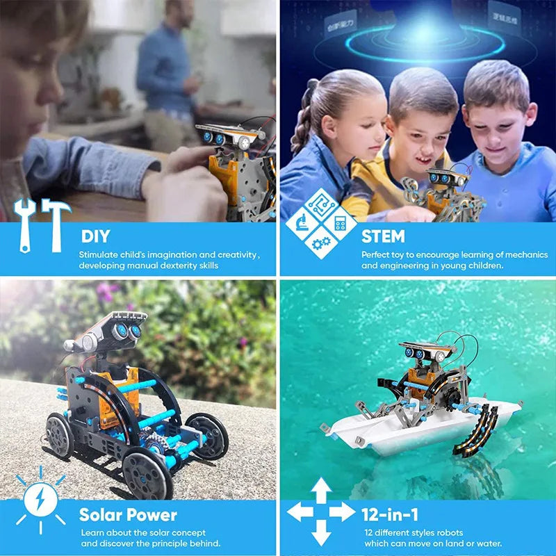 High-Tech 12-In-1 Solar Robot Kits for Creative STEM Learning and Play - ToylandEU