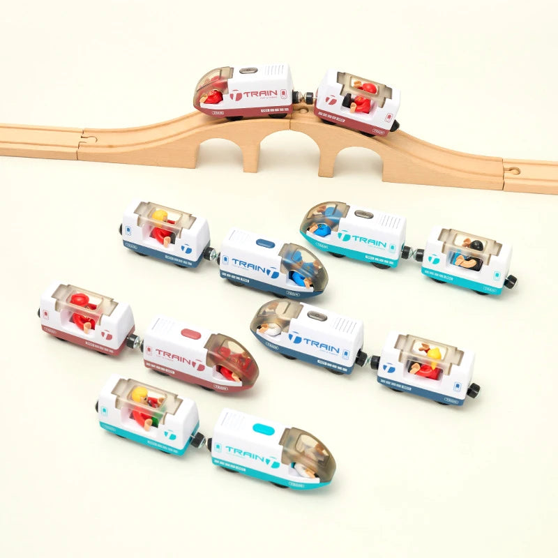 Children's Battery Operated Electric Train Set with Diecast Magnetic Locomotive - ToylandEU