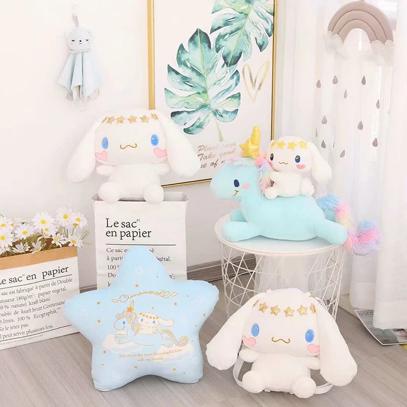 Kawaii Cinnamoroll & Melody Plush Backpack - Adorable Sanrio Bag