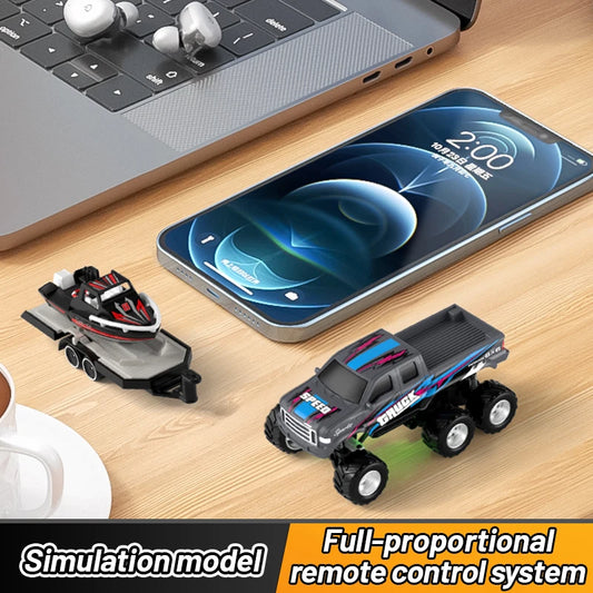 RC Truck | 1:64 Scale 4WD | Extended Battery Life | Mini Alloy Offroad Gift