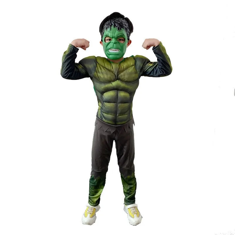 Superhero Hulk Costume for Kids - Muscle Suit & Mask for Halloween Fun