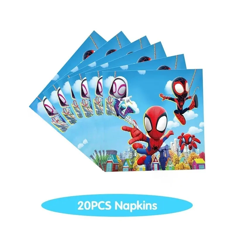 Spider Hero Tableware Kit | Birthday Party Supplies | Plates Cups Tablecloth