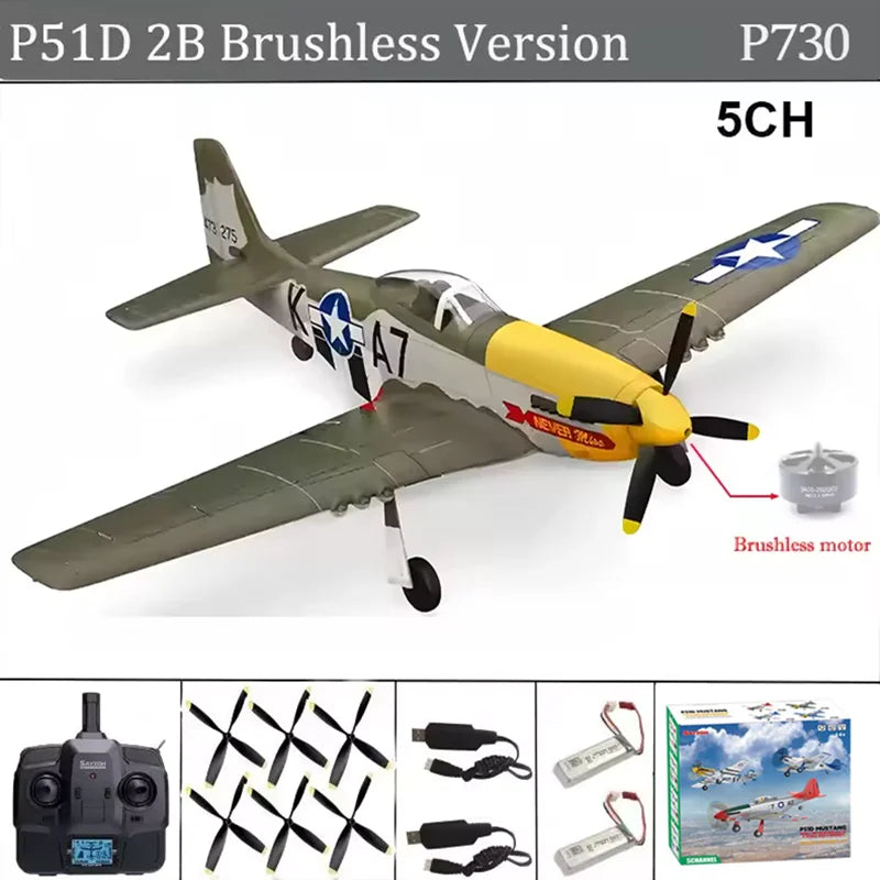 P51D Mustang Rc Plane | 5 Channel Brushless | Fixed Wing | Ready To Fly