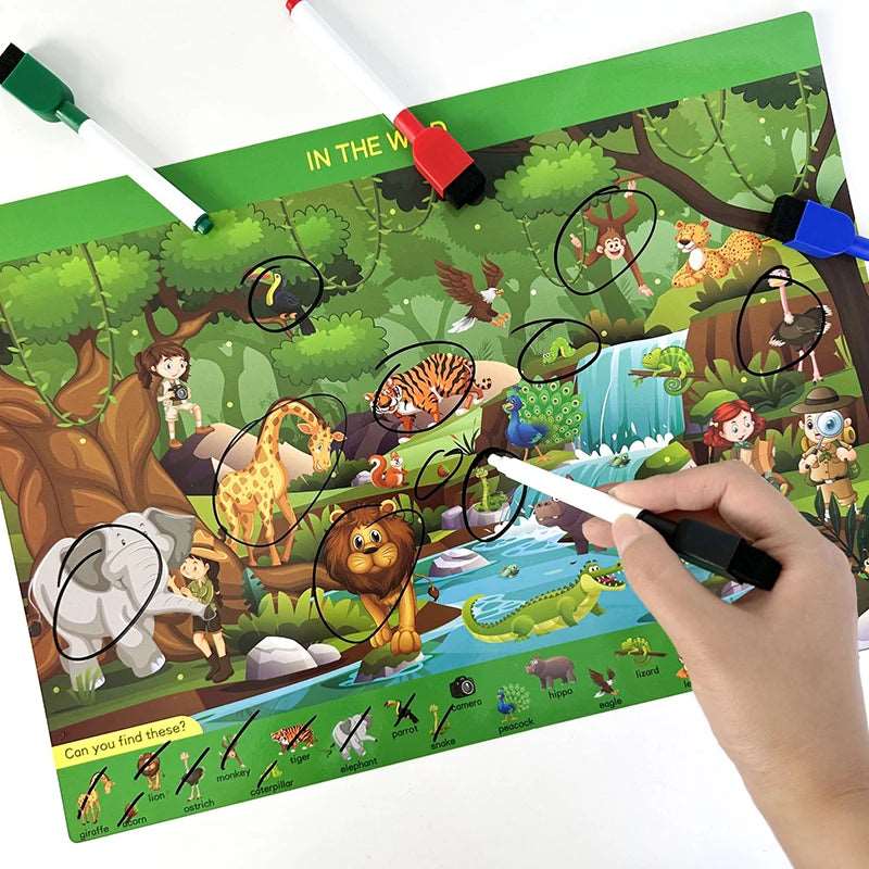 136Page Children Montessori Drawing Toy Pen Control Training Color - ToylandEU