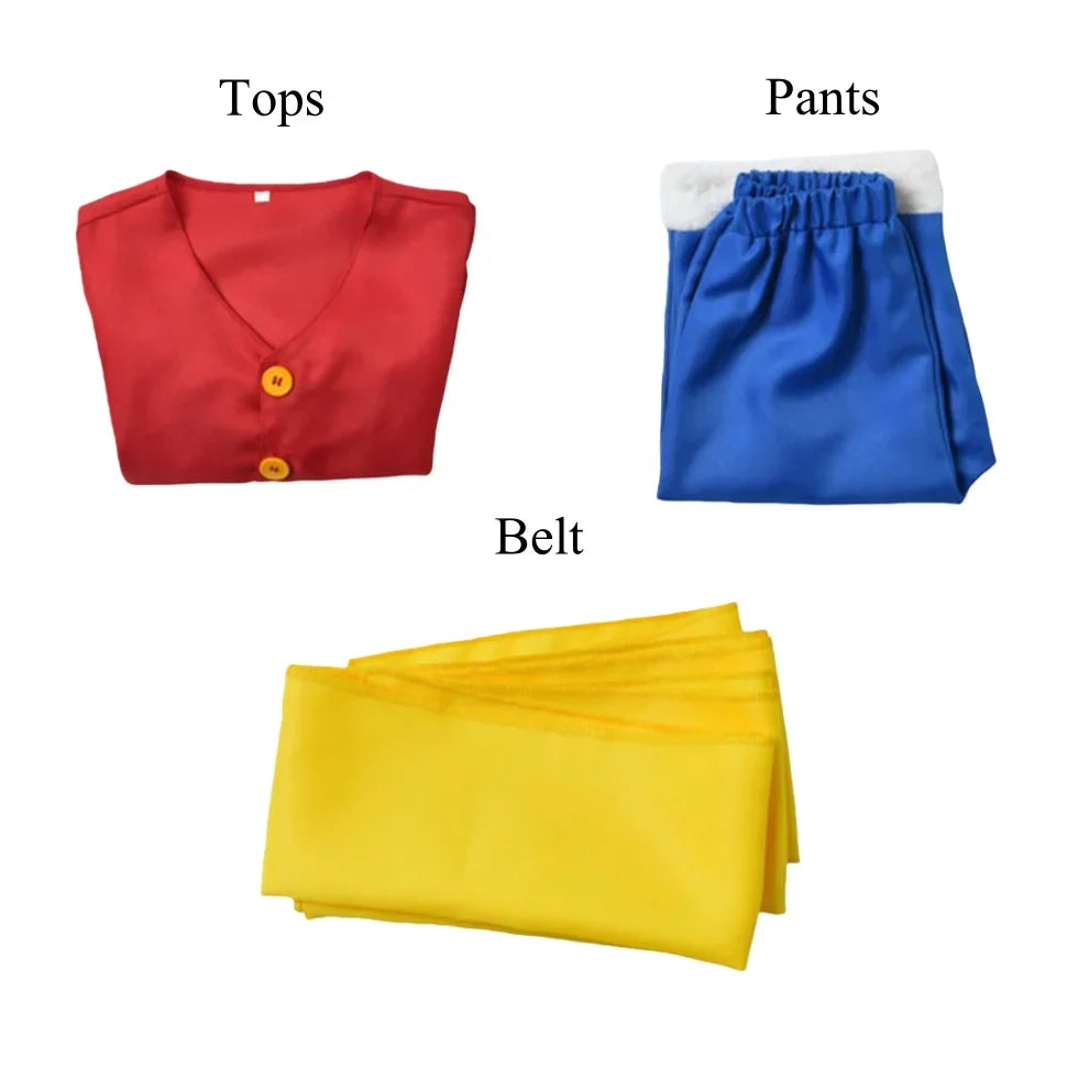 Luffy Cosplay Costume Set | Straw Hat And Belt | Boys Carnival Party Dress Up