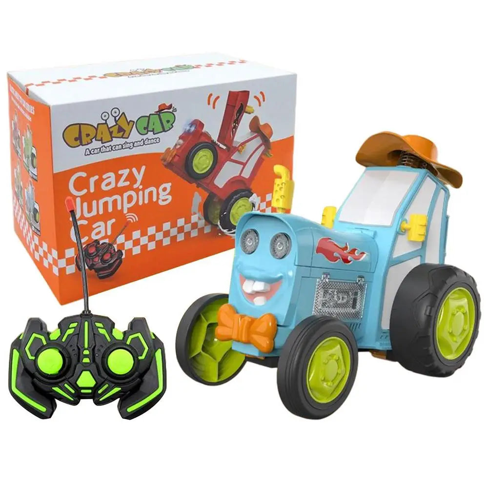 RC Rechargeable Stunt RC Car Toy with Music and Lights - Jumping Dancing Car for Kids Aged 3+