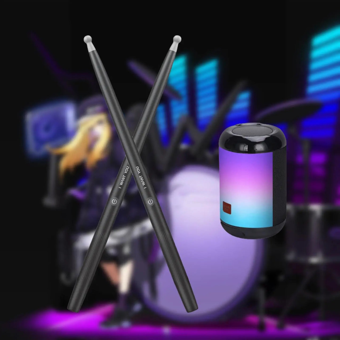 Quiet Portable Electronic Air Drum Set For Studio Practice