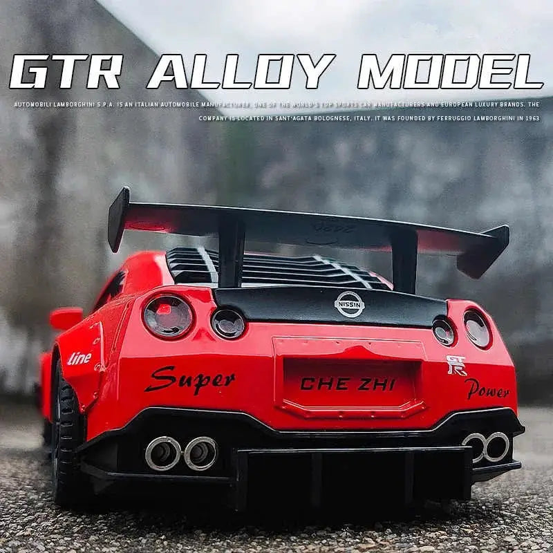 1:24 Skyline Ares Nissan GTR R34 R35 Alloy Sports Car Model Diecast Metal Racing Car Model Simulation Sound and Light Kids Gifts - ToylandEU