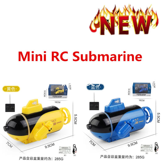 RC High-Speed Mini RC Submarine - Waterproof Remote Control Electric Boat for Kids, Dual Motor Design, 10km/h Speed