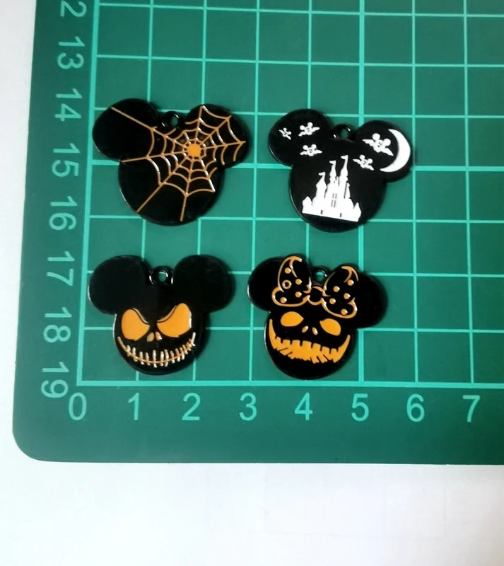 Halloween Pendant Charms | Metal | Keychain DIY | 10 Pieces
