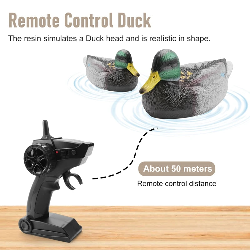 RC Remote Control V201 Duck Boat - 2.4GHz Waterproof RC Boat for Pool and Pond Hunting Decor